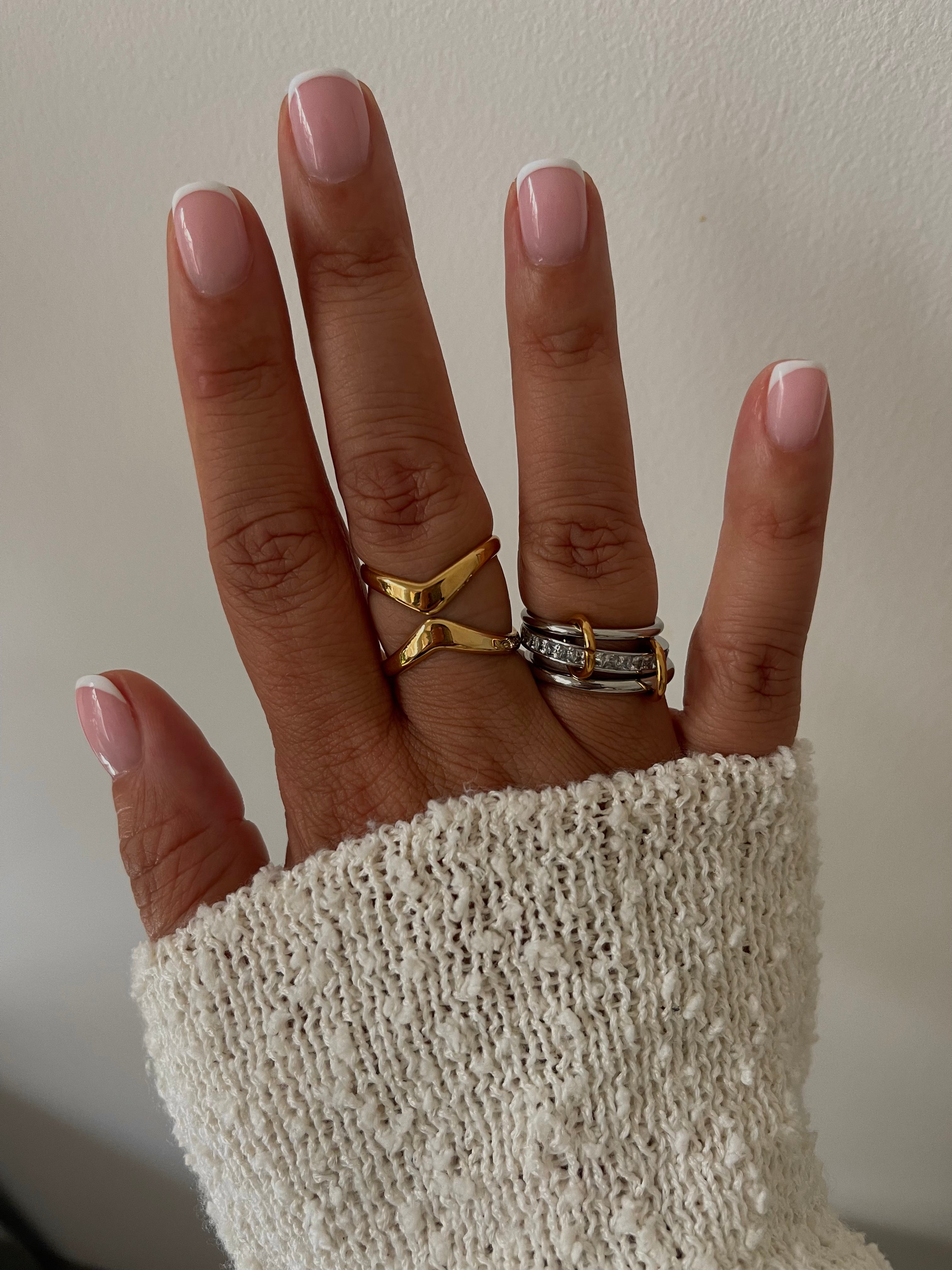 Bague Andro – Bicolore Or Argent & Zircon Femme Acier Inoxydable | Waterproof