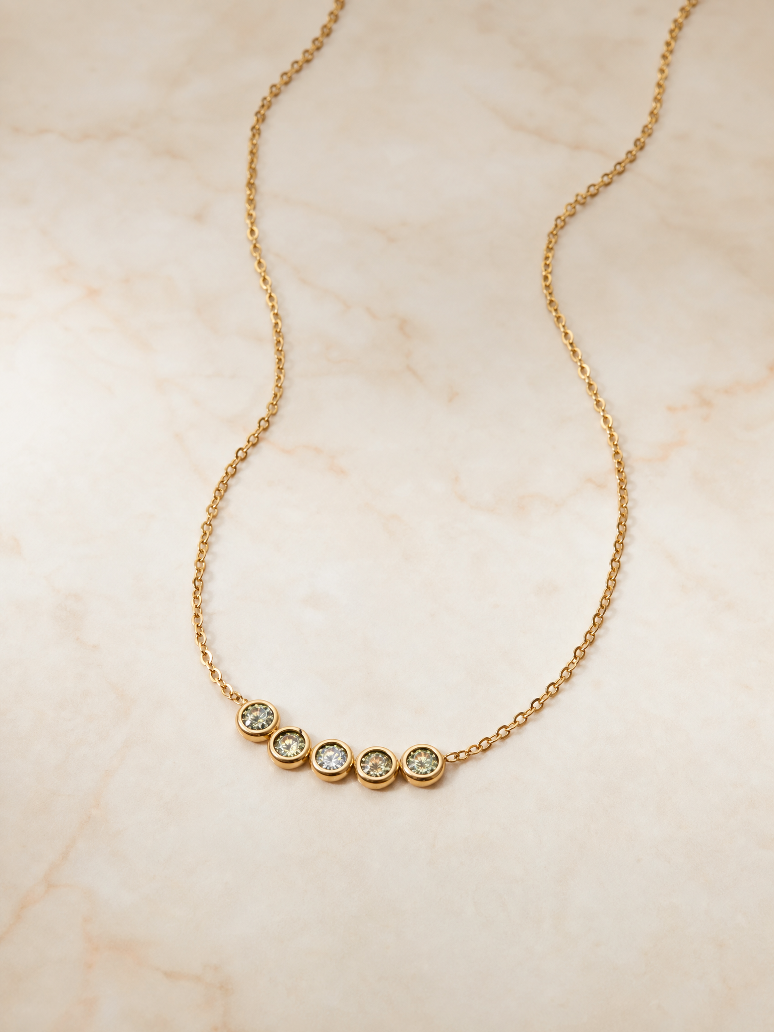 Collier Opaline – Barrette de Cristaux Irisés | Acier Inoxydable Doré