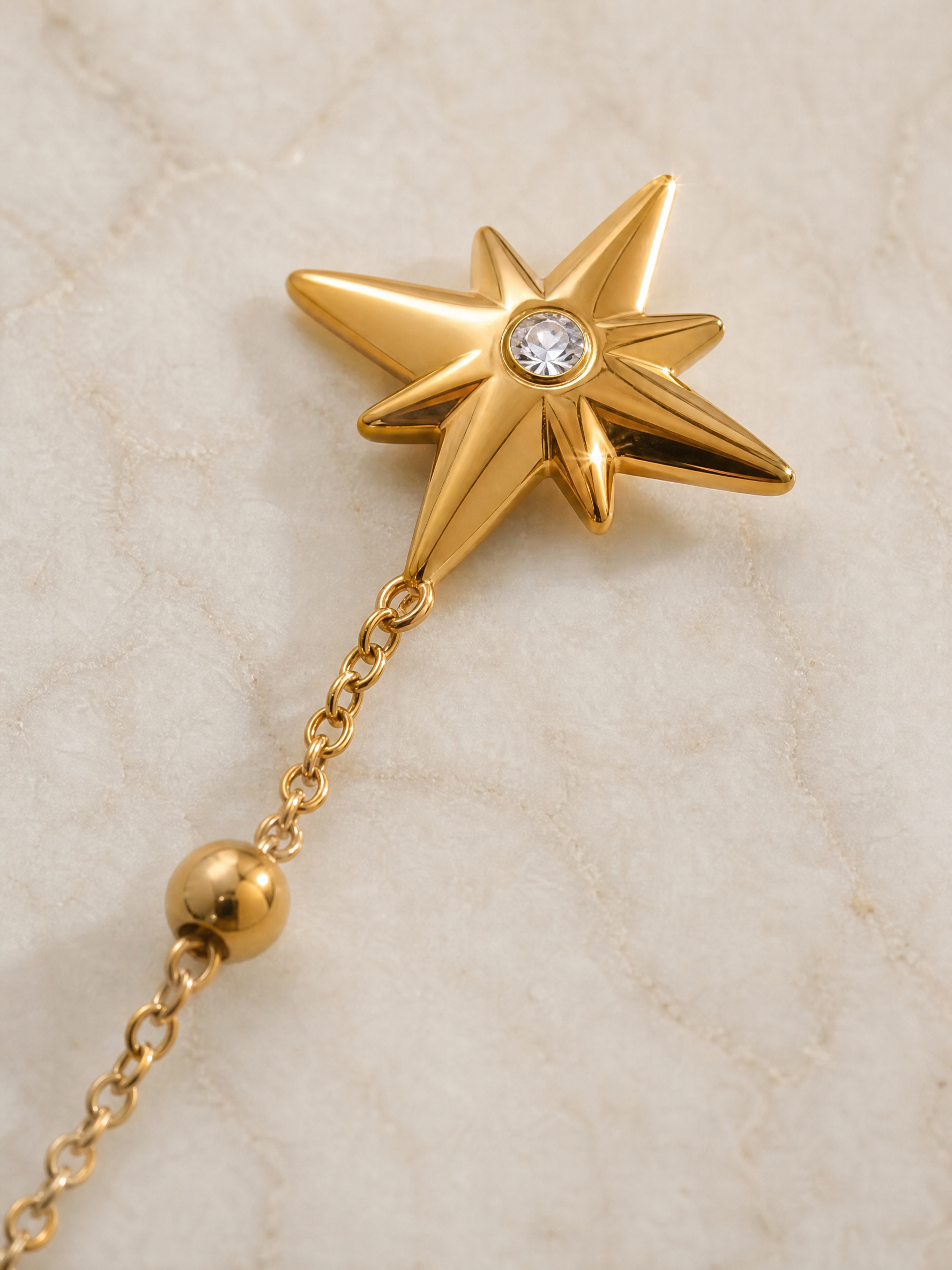 Boucles d'Oreilles Lucine – Étoiles Célestes Pendantes | Acier Inoxydable 18K